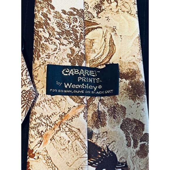 Wembley {Rare} Vtg Cabaret Colors by Wembley Wide Tie 56"x4" - Picture 4 of 4